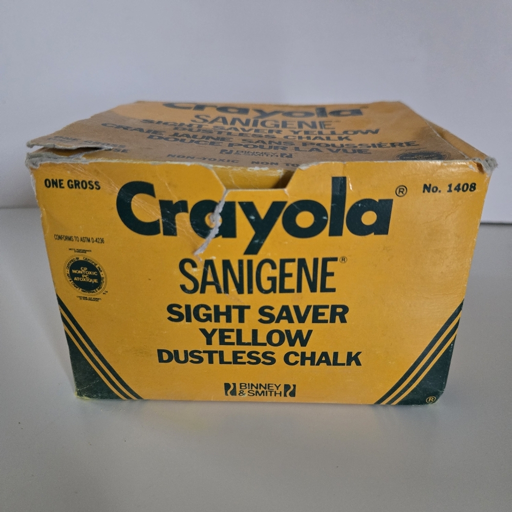 Vintage Binney & Smith Crayola Yellow Dustless Chalk Partial Box